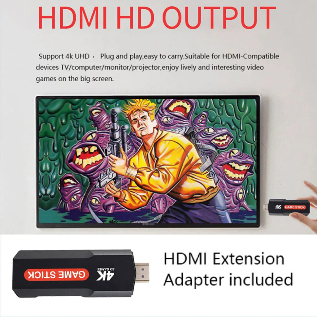 X2 Retro Game Console Game stick 4G WiFi Wireless Controller Android 30000+ Retro Game support N64 GBA HD 4K stick