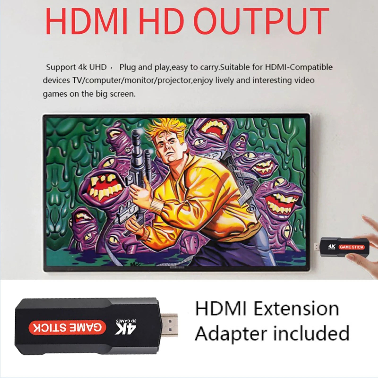 X2 Retro Game Console Game stick 4G WiFi Wireless Controller Android 30000+ Retro Game support N64 GBA HD 4K stick