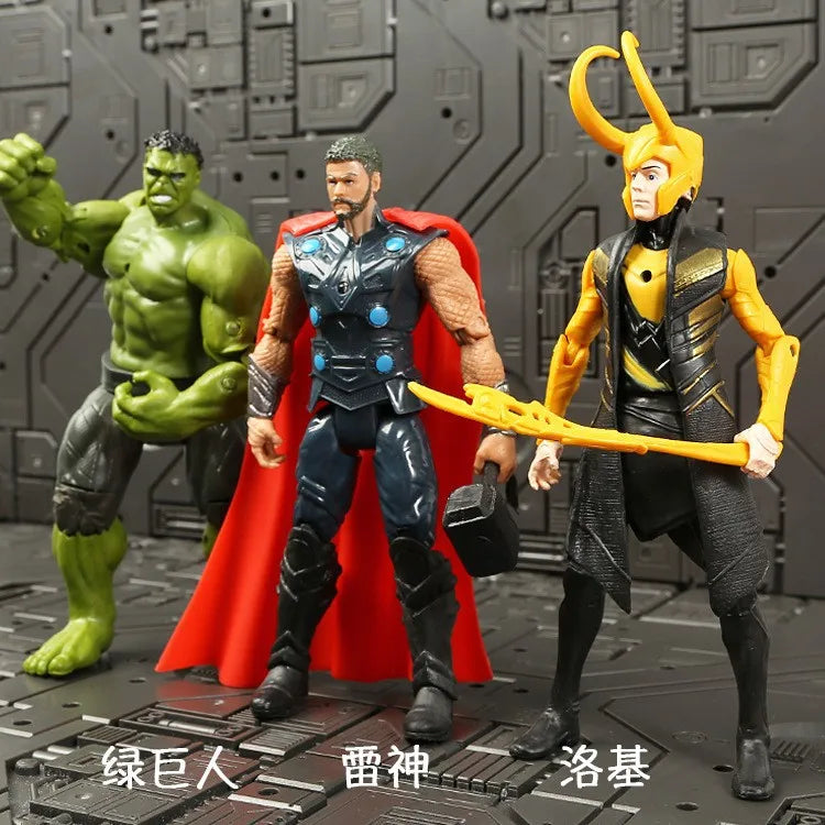 Avengers Hero Loki Spiderman Endgame Action Figure Ironman Thanos Antman Thor Model Props Collection Toy 15-17cm
