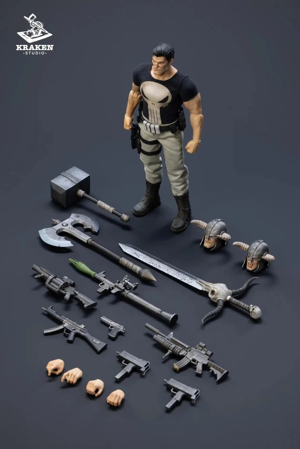 1/12 Maßstab Antike Hämmer Äxte Schwerter Und Moderne Waffen Urban Crime Punisher 6-Zoll Komplettset Actionfigur Soldat Kraken Studio