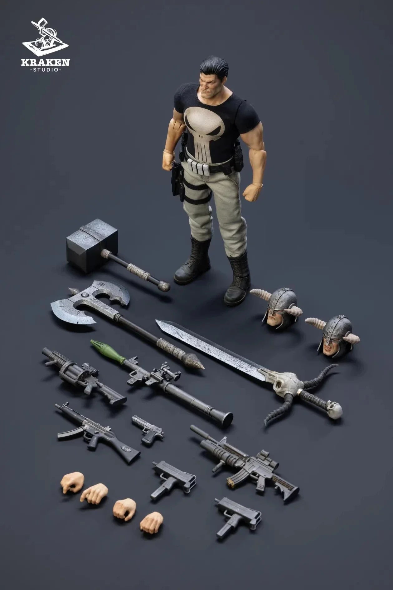 1/12 Maßstab Antike Hämmer Äxte Schwerter Und Moderne Waffen Urban Crime Punisher 6-Zoll Komplettset Actionfigur Soldat Kraken Studio