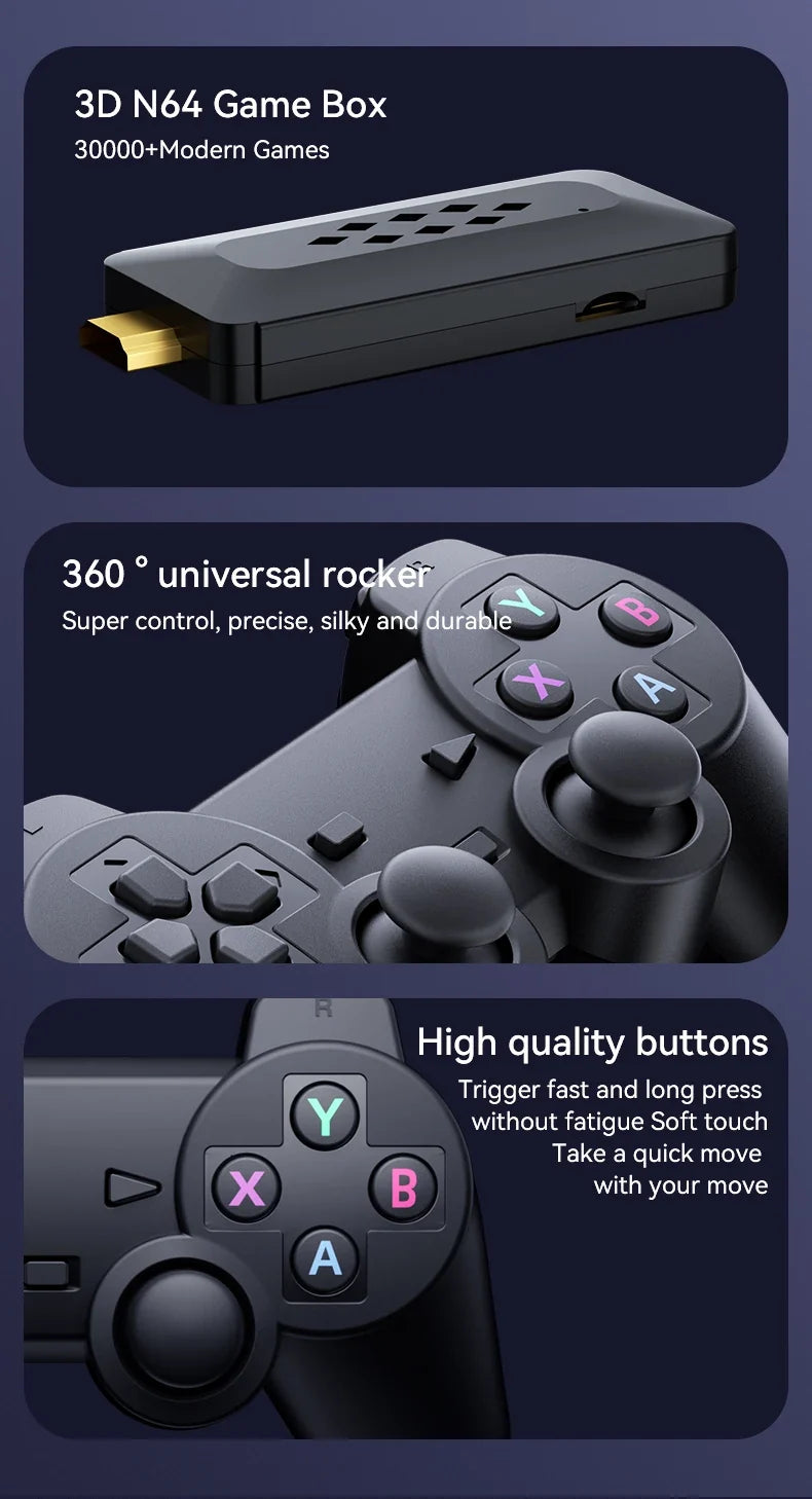 M33 4K HD TV Game Player Joystick Video Game Console With Two Wireless Controllers