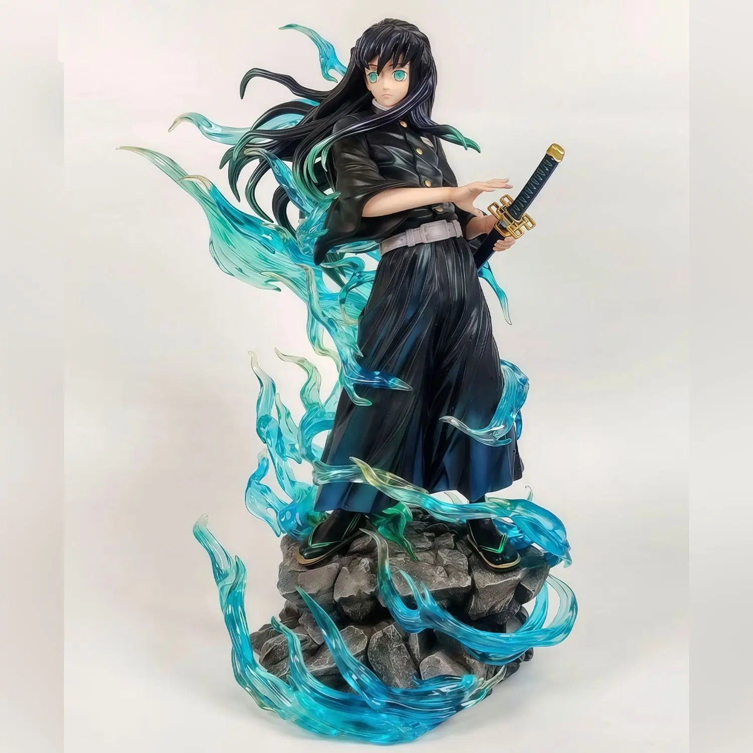 Muichiro Tokito Sun-pillar Demon Slayer Animefigurine 9.84Inch/25cm PVC can be move be Favorites Combat stance Toys Gifts