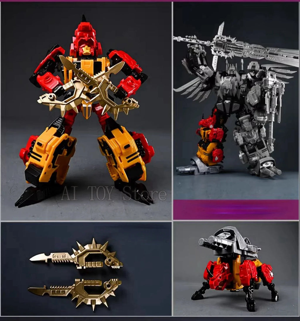 JinBao Predaking Transformation Cool Anime  5 in 1 Action Figure Robot Car Military Tank Model Toys Gifts Onslaugh Oversize 43CM