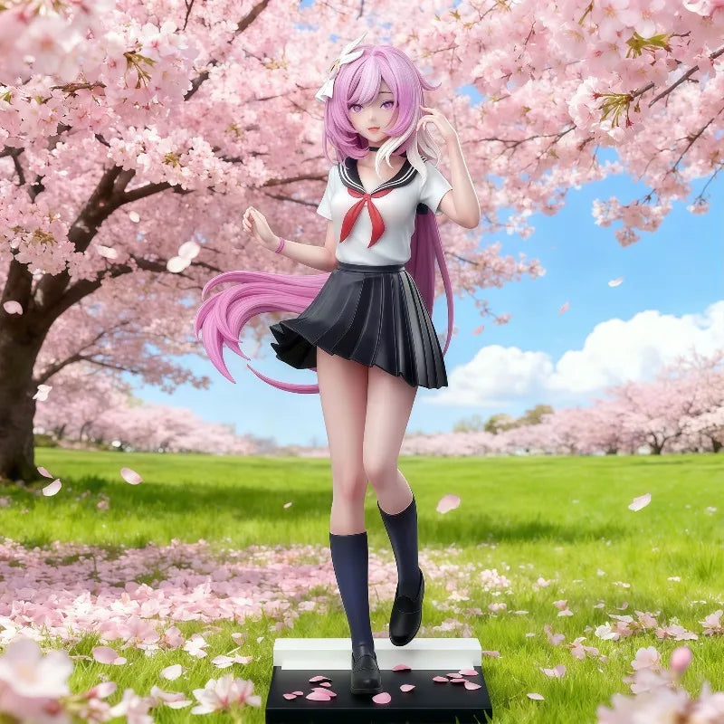 Elysia school uniform standing style cartoon character statue-pink sweetheart design, lovely collection model
