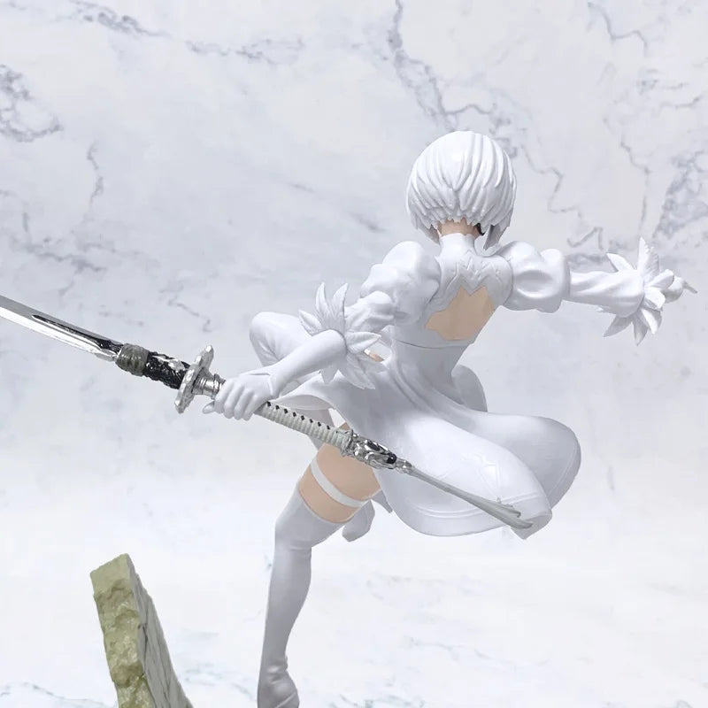 24cm Nier: Automata 2b Combat Posture Collectible Pvc Figure Mechanical Lifeform Statue Desktop Decoration For Gamer Anime Model