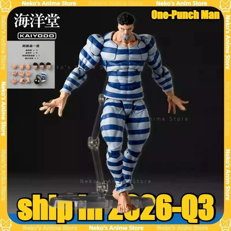 【Pre-Order】Kaiyodo Revoltech Yamaguchi One-Punch Man Puri-Puri Prisoner Action Figure  Trendy Toy Desktop Doll Collectibles Gift
