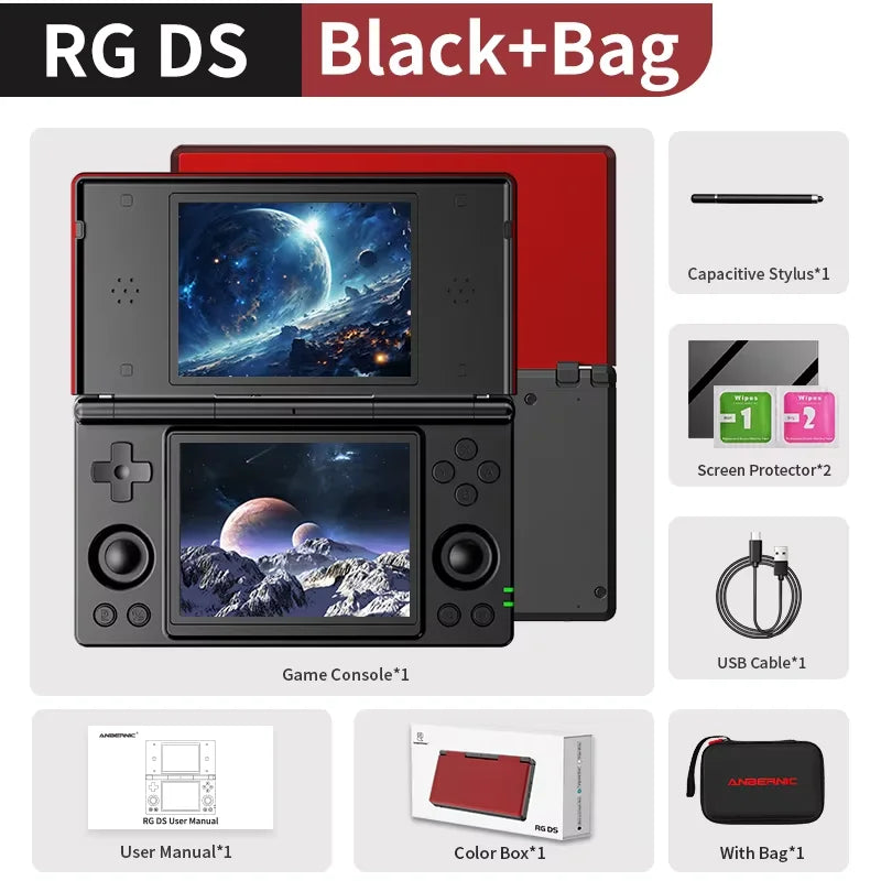 Anbernic RG DS Retro Video Game Console Flip Game Player Android 14 4 Inch IPS Dual Multi-touch Screen RGDS For Children's gifts