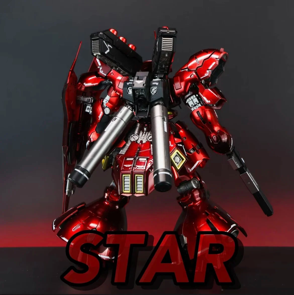 In-Stock Sazabi Assembly Model Kit RG 1/144 Action Figure Sheet Metal Spray Pseudo Electroplating Red Desktop Decor Toy Gift