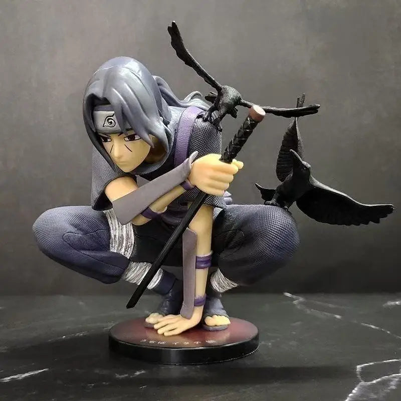 Anime Naruto Gk Uchiha Itachi Dark Department Squatting Crow Illusion Action Figures Doll Model Decoration Statue Toys Gifts