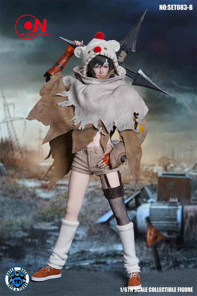 SUPER DUCK SET083 1/6 FF7 Yuffie Head Sculpt Costume Clothes Model Fit 12'' TBL PH S16A S18A Female Action Figure Body