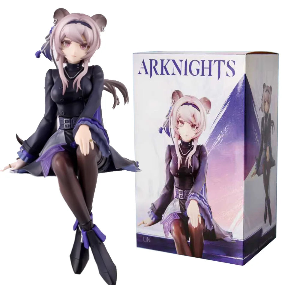 Original bandai Noodle Stopper Figure Arknights Lin Anime Action Figures Model Toy Action Figurine PVC Toys Toys Collection