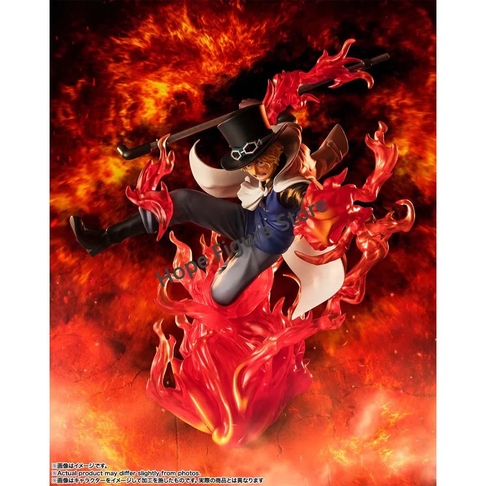 In Stock Original BANDAI Figuarts ZERO One Piece Fire Fist Rook Check Sabo Figure Anime Genuine Model Boxed Toy
