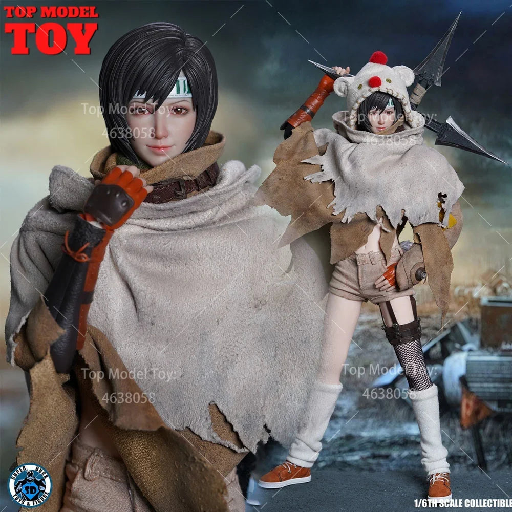 SUPER DUCK SET083B 1/6 Ninja Girl Yuffie Head Sculpt Costume Clothes Model Fit 12'' PH S16A S18A Female Action Figure Body Dolls