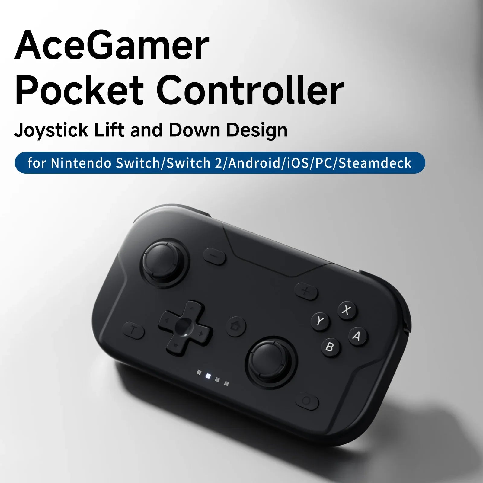 AceGamer Pocket Game Controller Portable Hall Joysticks 1000Hz Bluetooth Gamepad for Switch/Switch2/Android/iOS/PC/Steamdeck