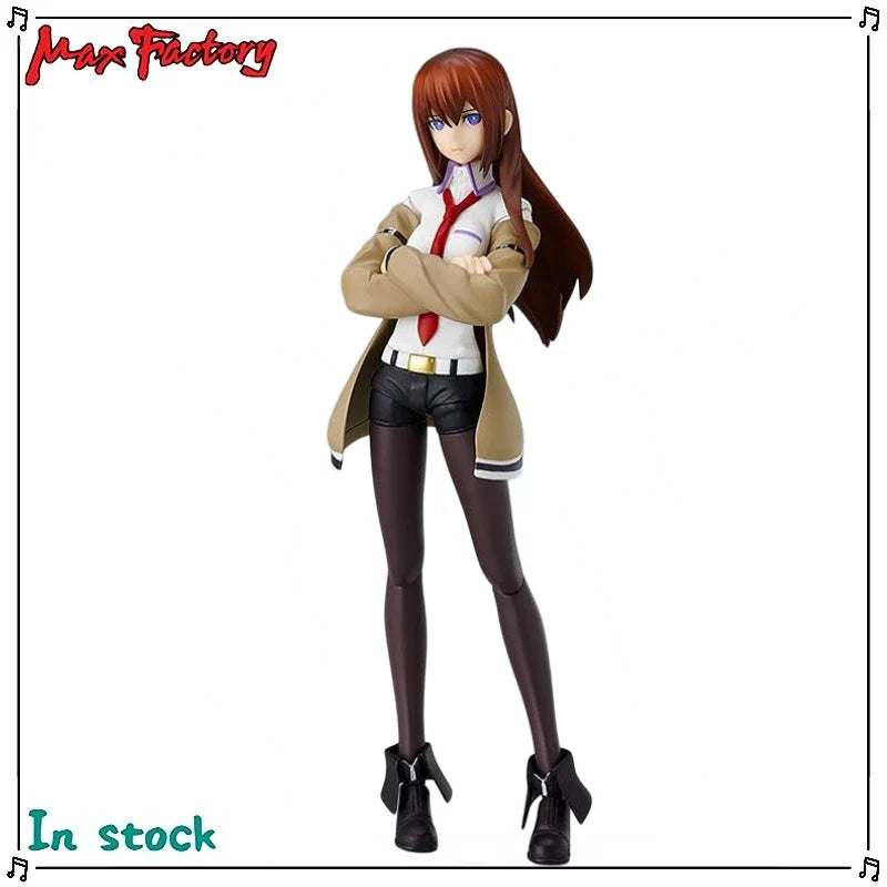 Original Max Factory Figma#098 Makise Kurisu Anime Figure Model Toy Gift Collection