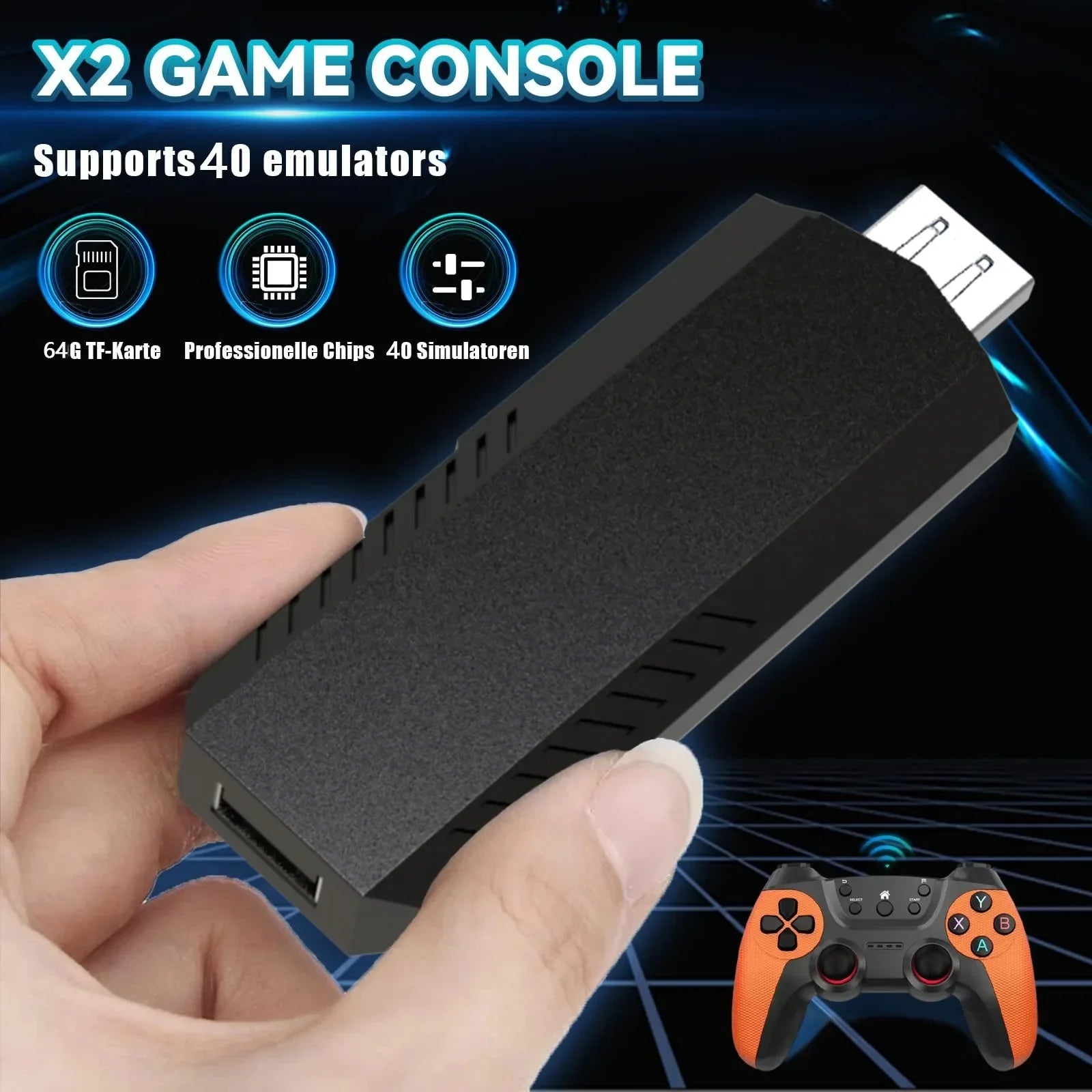 X2PRO Retro Game console 4K 3D Game arcade wireless retro TV Home game console Support 2/4 players For PSP PS1 GBA Game X2 ultra