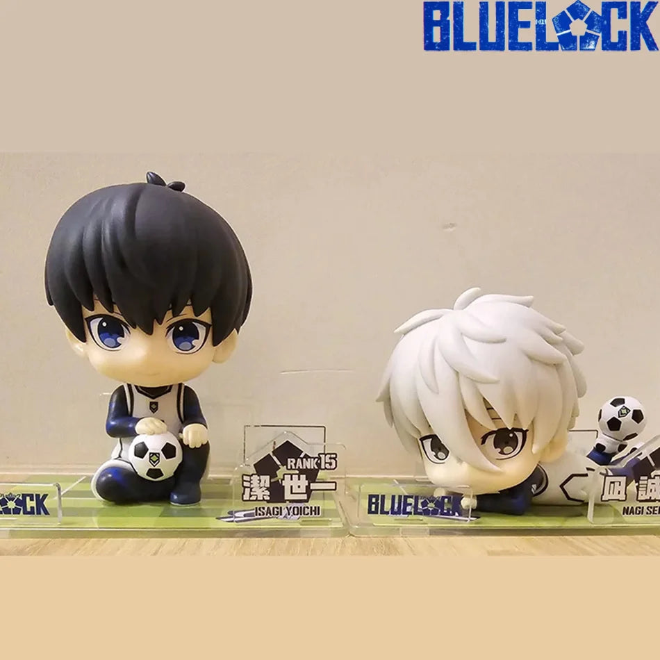 Blue Lock Kawaii Nagi Yisagi Isagi Yoichi Sitting Action Figure Doll Tabletop Model Anime Peripheral Creative Birthday Gift Toy