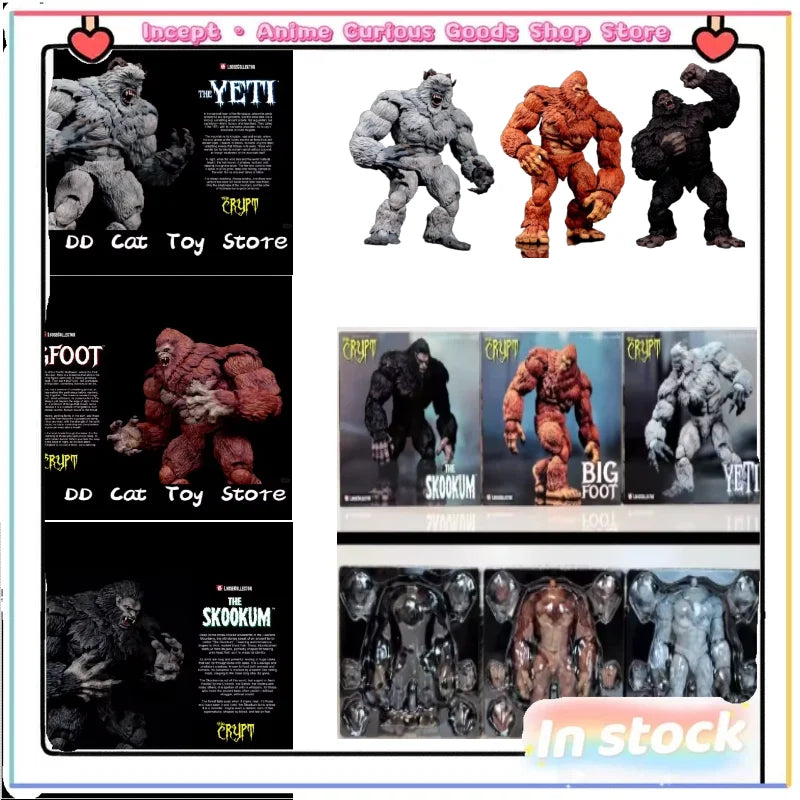 Auf Lager Original Monster 1/12 Schneemann Bigfoot Schwarzer Riese Wilder Beweglicher Monster-Sammlung Geburtstagsgeschenk