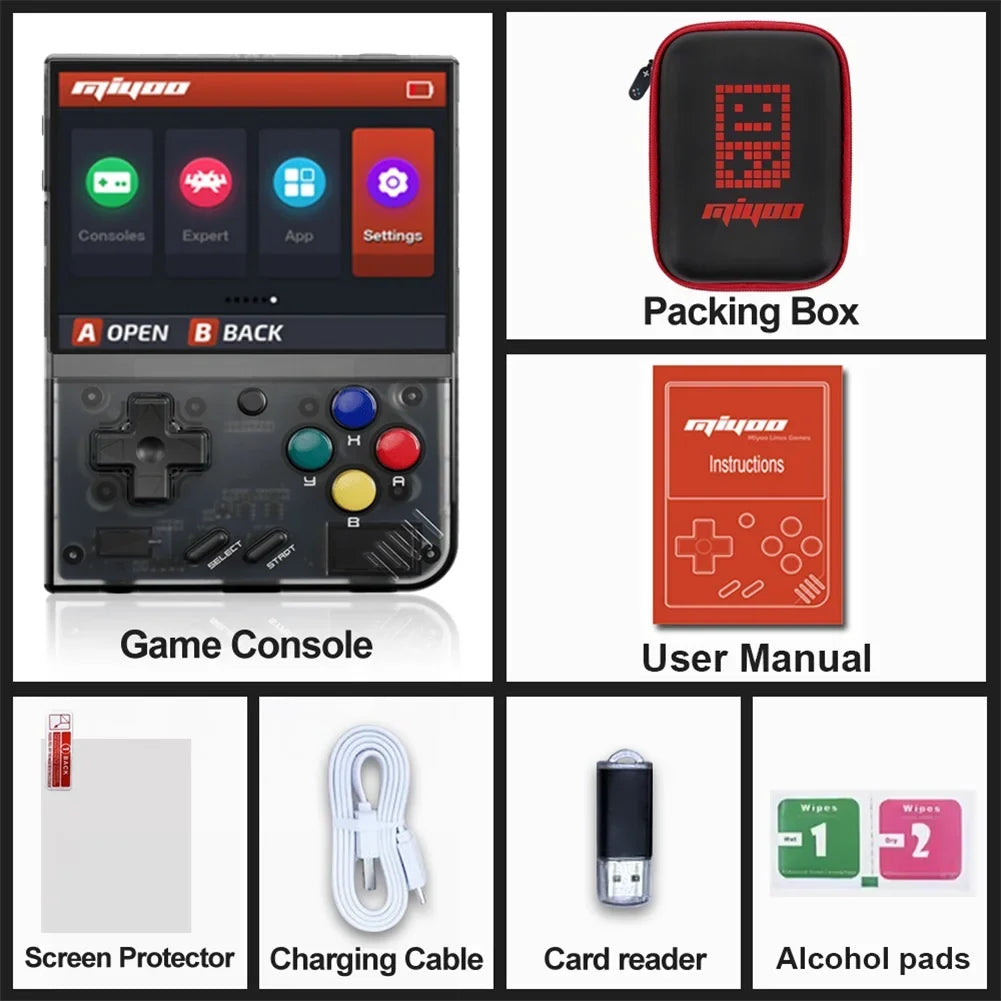 MIYOO Mini Plus Portable Retro Handheld Game Console 3.5"IPS HD Screen Mini+ Players Children's Gift Classic Gaming Emulator