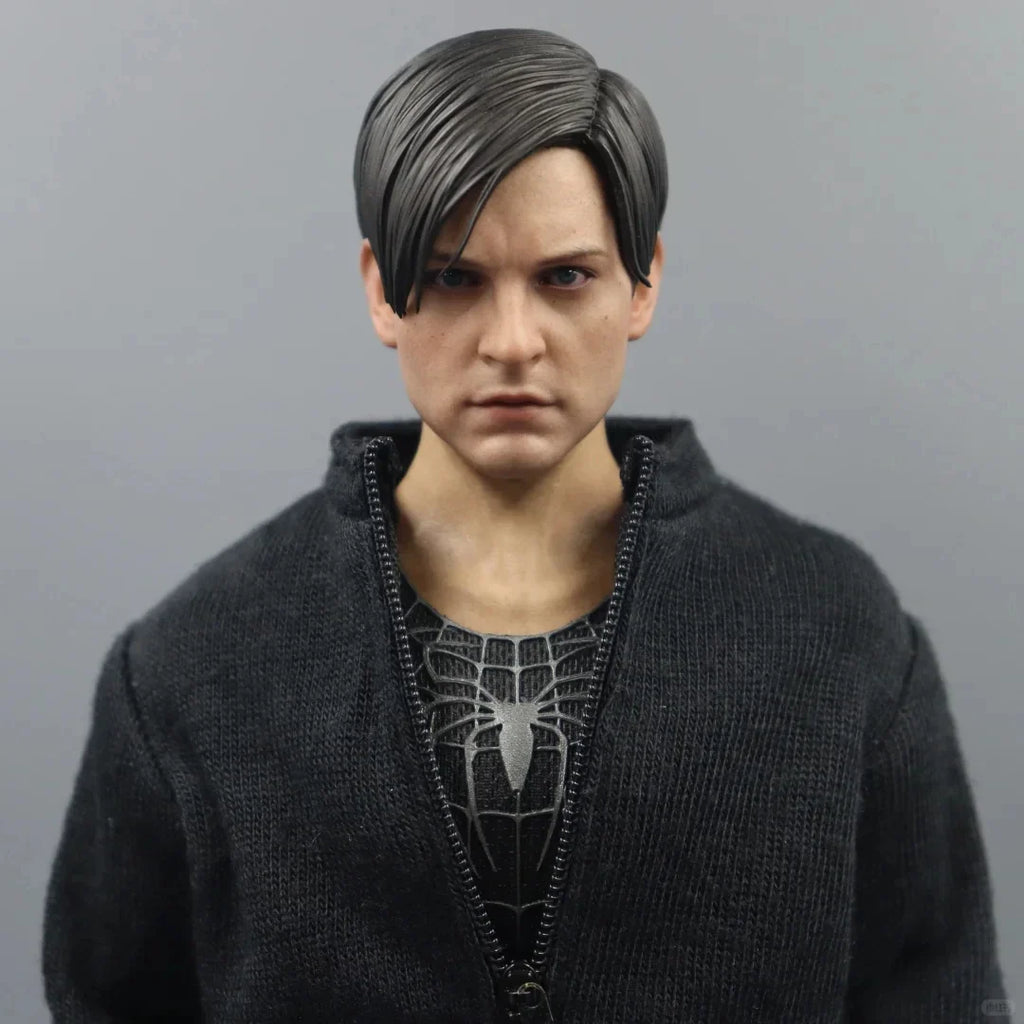 New In Stock Rise Work RW01 1/6 Scale Male Clothes Peter Parker Symbiont Black Spider Casual Suit For 12-inch Action Figure Toys
