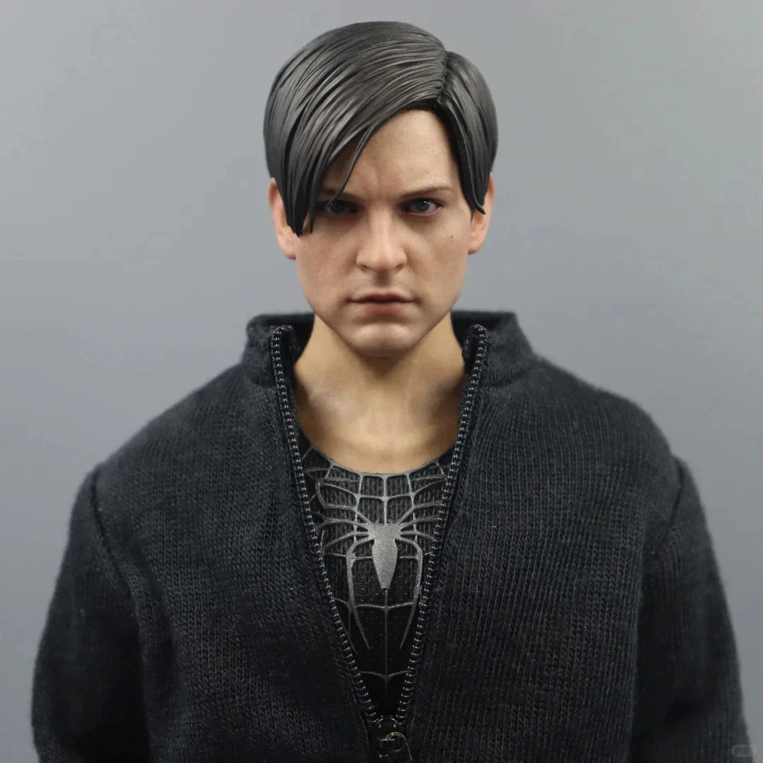 New In Stock Rise Work RW01 1/6 Scale Male Clothes Peter Parker Symbiont Black Spider Casual Suit For 12-inch Action Figure Toys