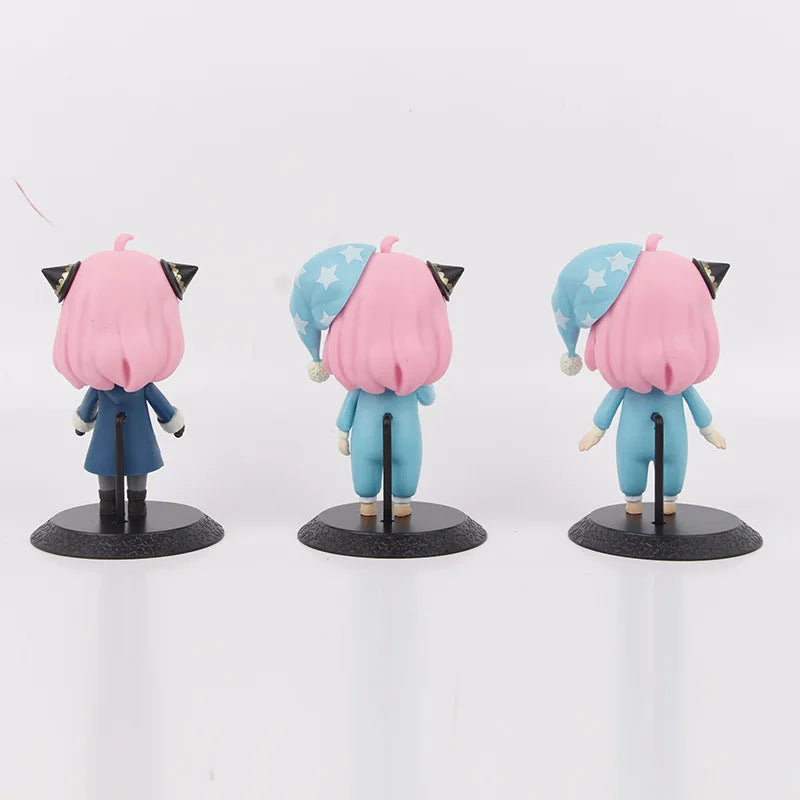 1pc random color 10-14cm PVC Action Figure, Spy-themed Ania School Uniform/Sleepwear version Q version Collectible Figure