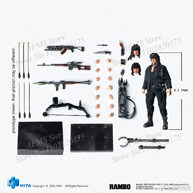 HIYA 1/12 Scale Collectible Figure John J. Rambo First Blood Michael Sylvester Gardenzio Stallone 6" Men Soldier Action Figure