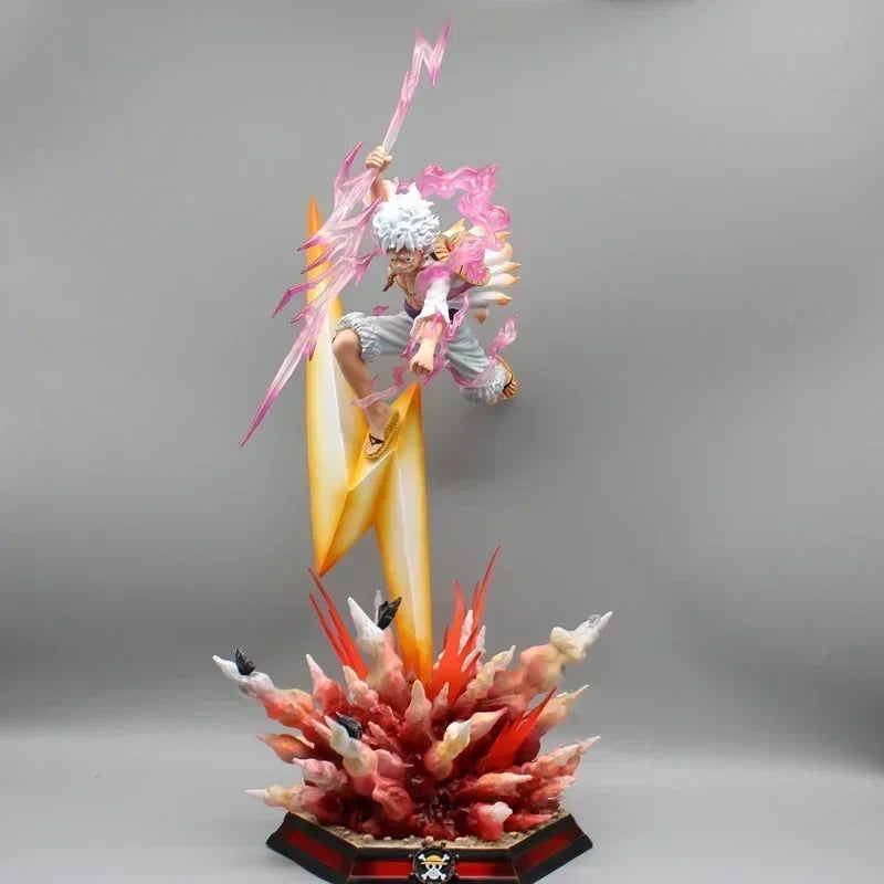 One Piece Anime Figures Gear 5 Luffy Sun God Nika Figure 50cm Pvc Figurie  Gk Statue Collectible Model Decoration Anime Kids Gif
