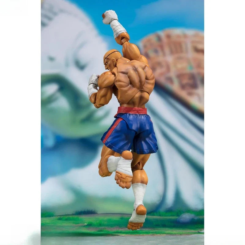 BANDAI Original S.H.Figuarts Series《Street Fighter》Chun - Li，Ken Masters，Sagat Figure Assembly Ornament Toys Collectible Model