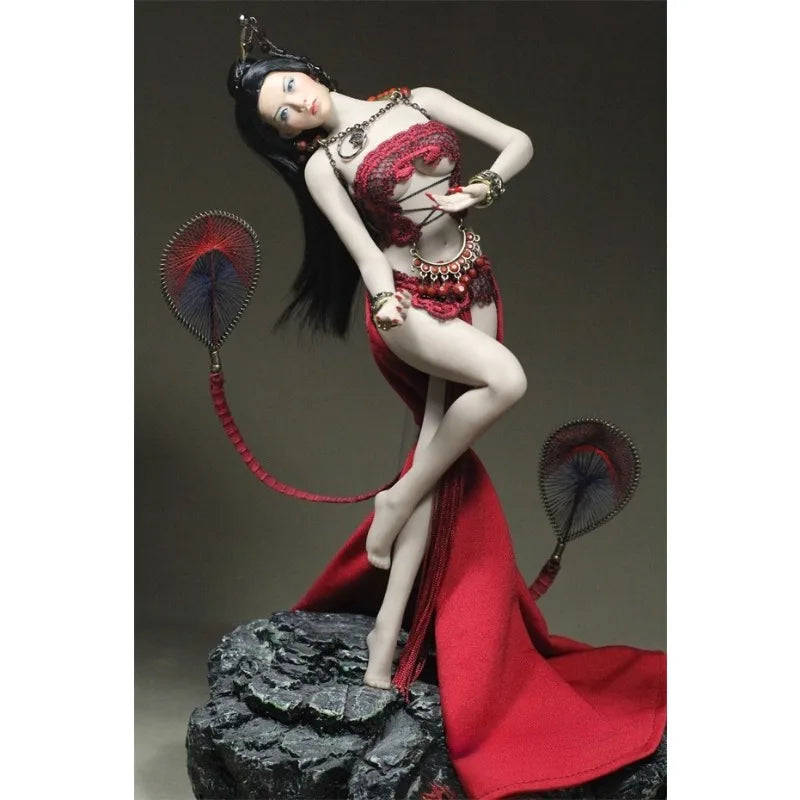1/6 Scale Toys Red Flame Style Red Jade Chinese Style Corset Tailed Skirt Suit Clothes Model for 12'' PH Action Figures Body