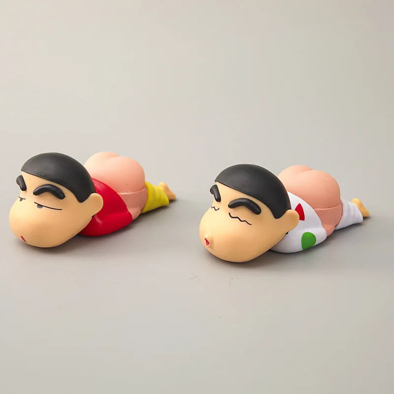 2pcs/set Anime Q Version Crayon Shin-chan Soft Buttocks Take Off Your Pants PVC Figure Toys Kids Toys Gifts Car DIY 4cm