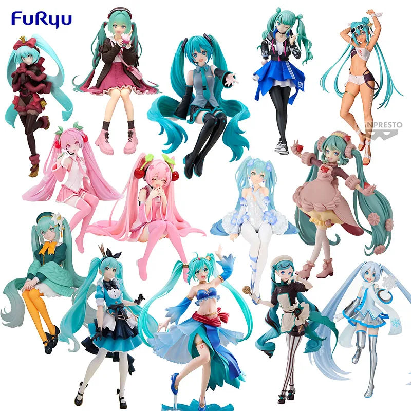 In Stock FuRyu SEGA TAiTO Hatsune Miku PVC Series Hatsune Miku Doll 14-18CM Anime Action Figures Model Collection Toy