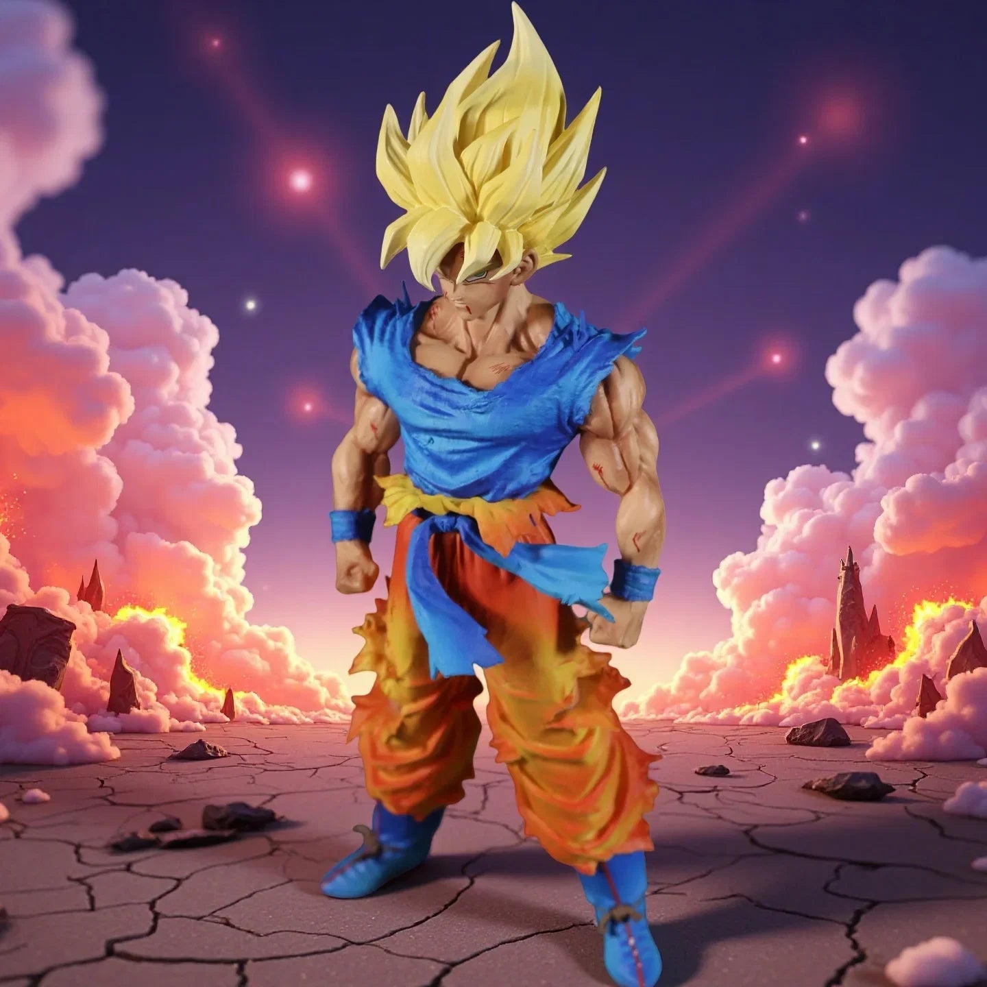Interchangeable head 27cm Dragon Ball Z Figure Goku Anime Figures First Super Saiyan  Gokou PVC Model Toys Doll  Gifts
