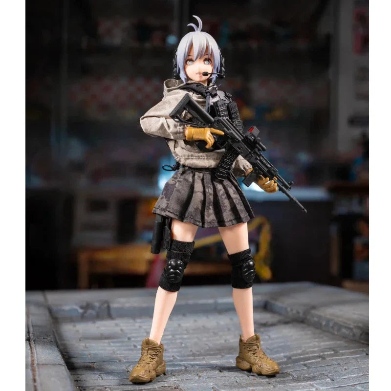 Pa003 Pocket Art Series Vol.3 Sasha 1/12 Scale Action Figure 6in Female Soldier Articulated Doll With Cloth Clothes Collectible
