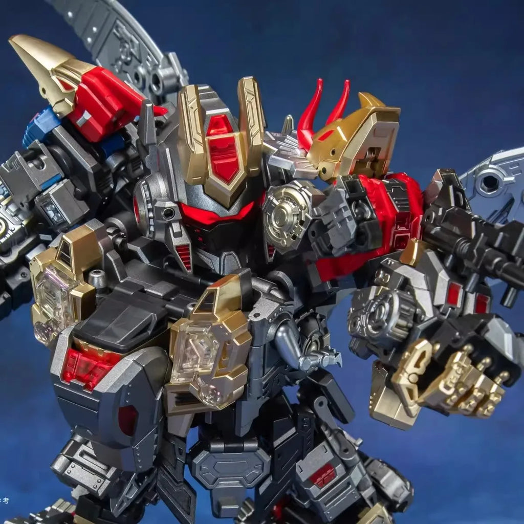 In Stock Transformation Laser Cat Steel Head JGM-SKP02 Beast Dinoking 5 in 1 Combiner Action Figures Model Collection Toy Gift