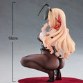 Original illustration figure Bunny Girl-chan squat action figures Baniga-chan figurine Doll PVC Model ornament Statue Gifts 18cm