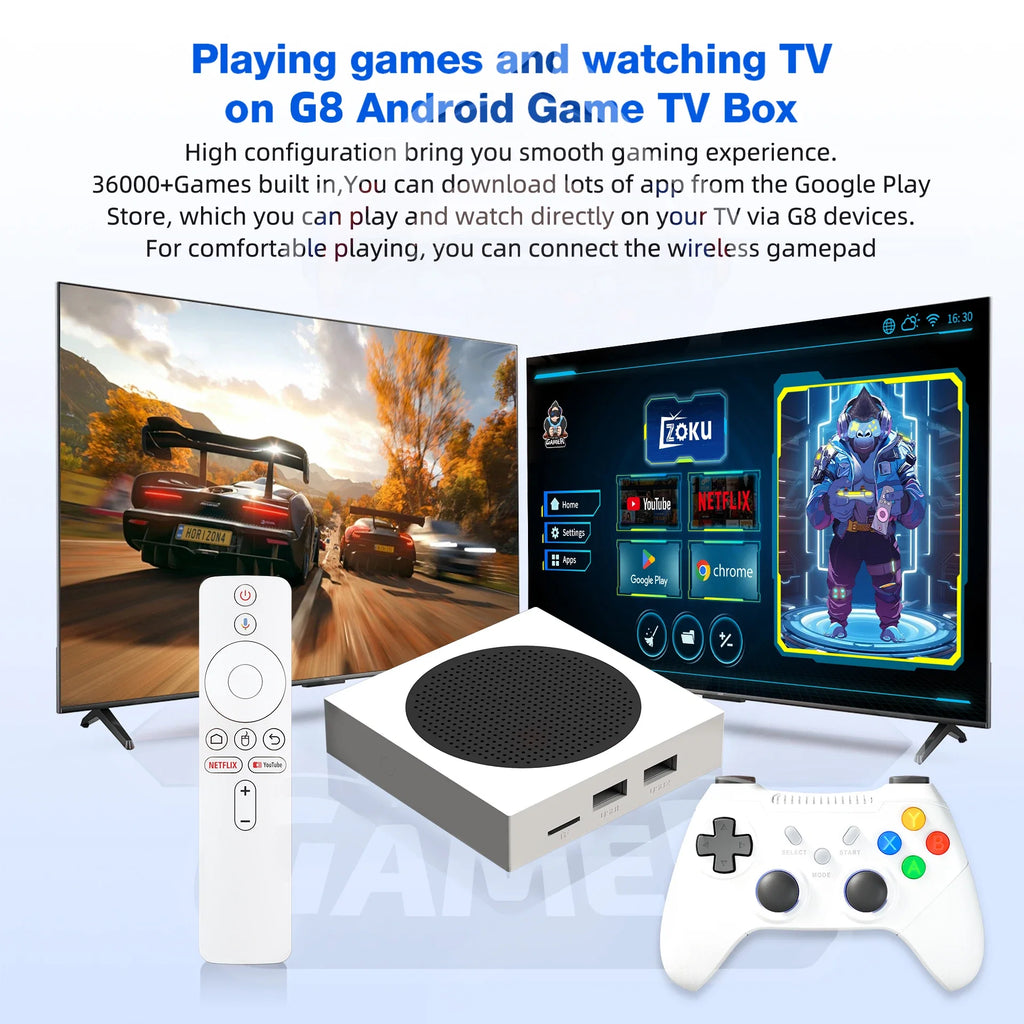 G8 128G Retro Video Classic Game Console WIFI 5G Android Network Game Box One High-definition TV Player 2.4G Wireless Controller
