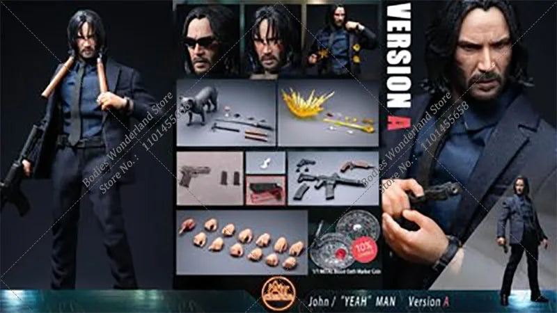 AT custom 1/12 Scale Classic Movie Characters Keanu Reeves John Wick  Donnie Yen Full Set 6" Full Set Action Figure Body Model
