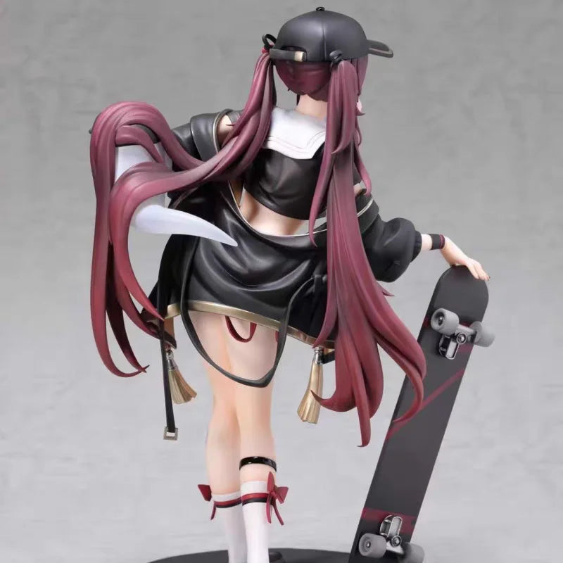 Genshin Impact Anime Figure Hu Tao Figures Skateboarding Modern Beautiful Girl Action Figure PVC Kawaii Statue Doll Child Gift