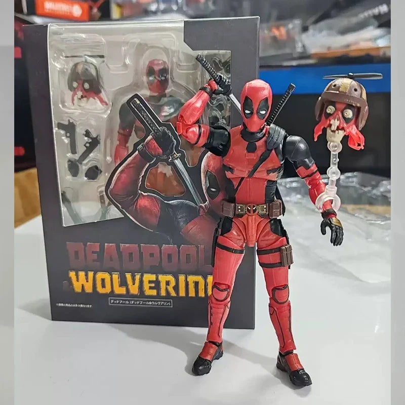 Shf Deadpool & Wolverine Action figures PVC Movable Collection X-Men Figure Figurine Movie Model Doll Kids Toys Gift