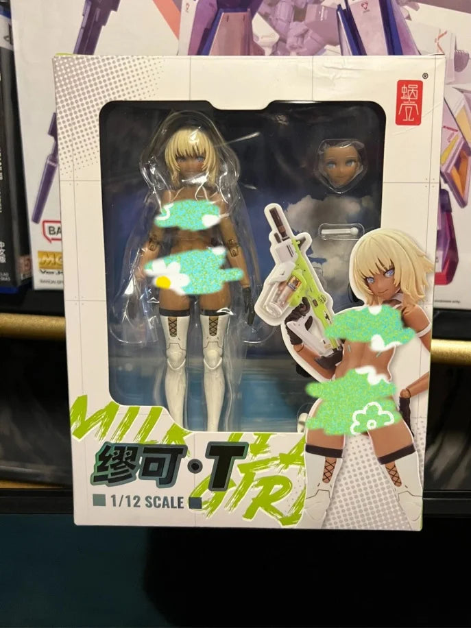 New Snail Shell 1/12 Milk Tea Girl Action Figures Assembly Gun Gynoid Statue Assembly Garage Kit Mecha Model Kit Figure