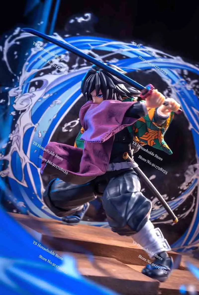 1/12 Kamado Tanjirou Flame Plaid Windbreaker Tomioka Giyuu Spout Matching Color Toy Accessory For Shf Anime Demon Slayer Soldier