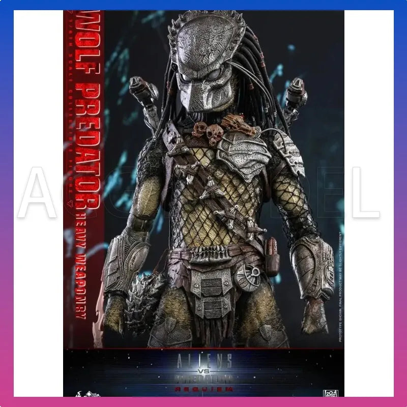 Original Hot Toys Wolf Predator Action Figure 1/6 Aliens vs Predator - Requiem Predator Figurine HT MMS443 Customized Toy