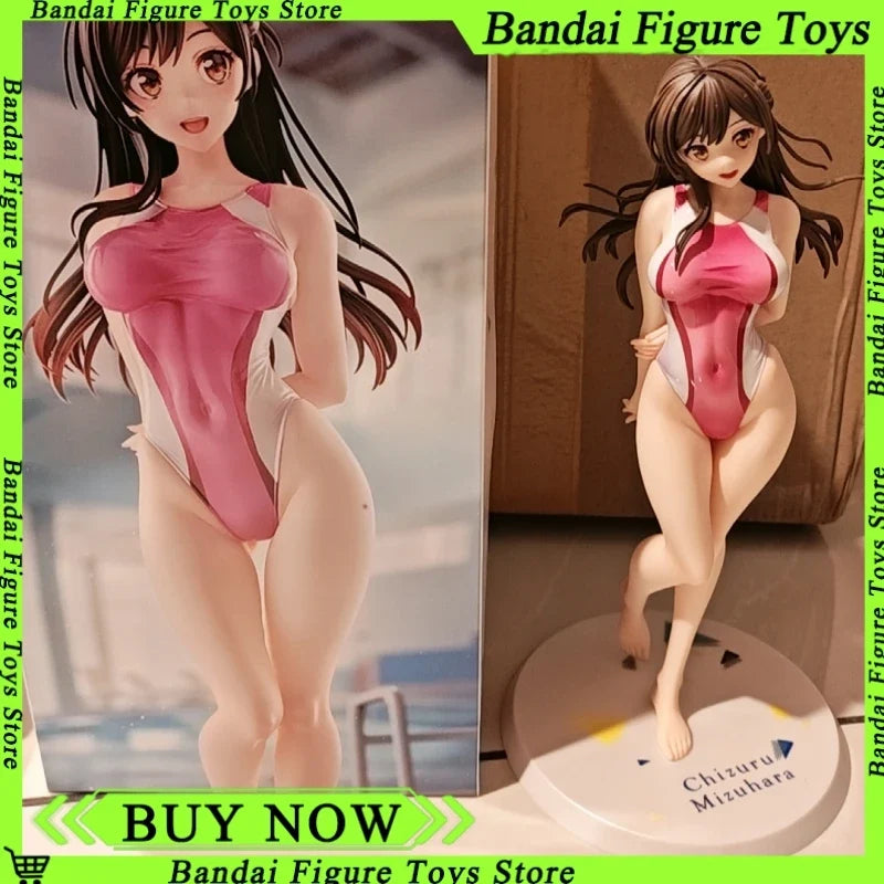 Stock Girlfriend Please Borrow Me Anime Figure Doll Mizuhara Chizuru Competitive Swimsuit Stance Decor Collection Christmas Gift