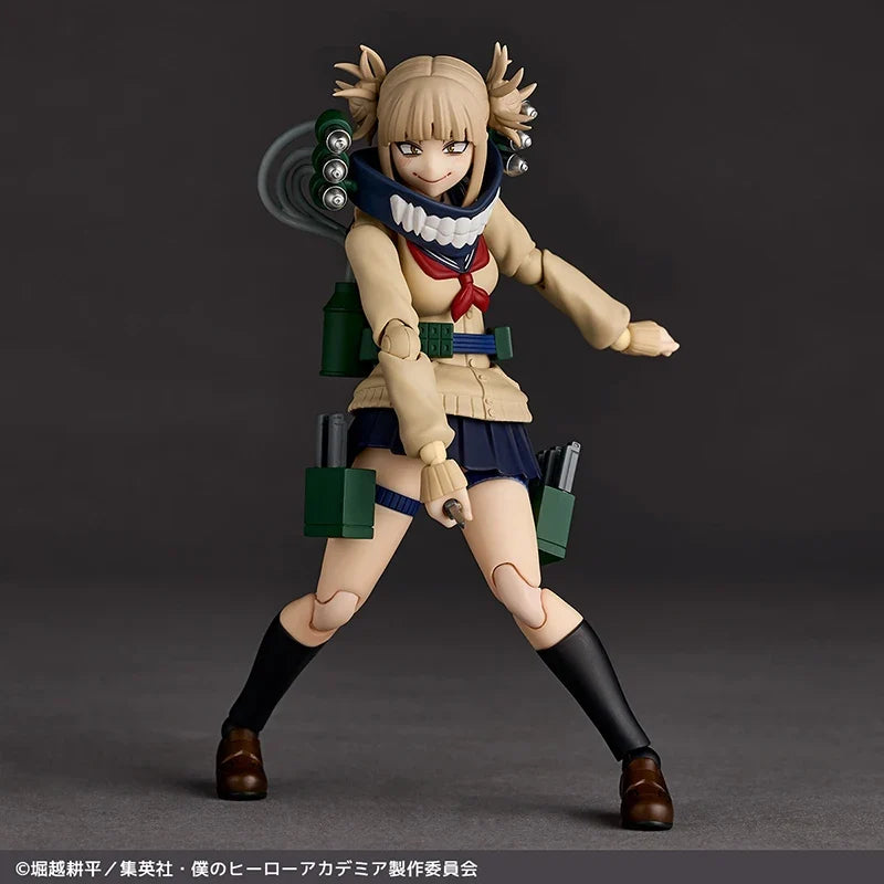 100% Original Kaiyodo Amazing Yamaguchi Revoltech NR072 My Hero Academia Himiko Toga Genuine In Stock Figure Model Toys