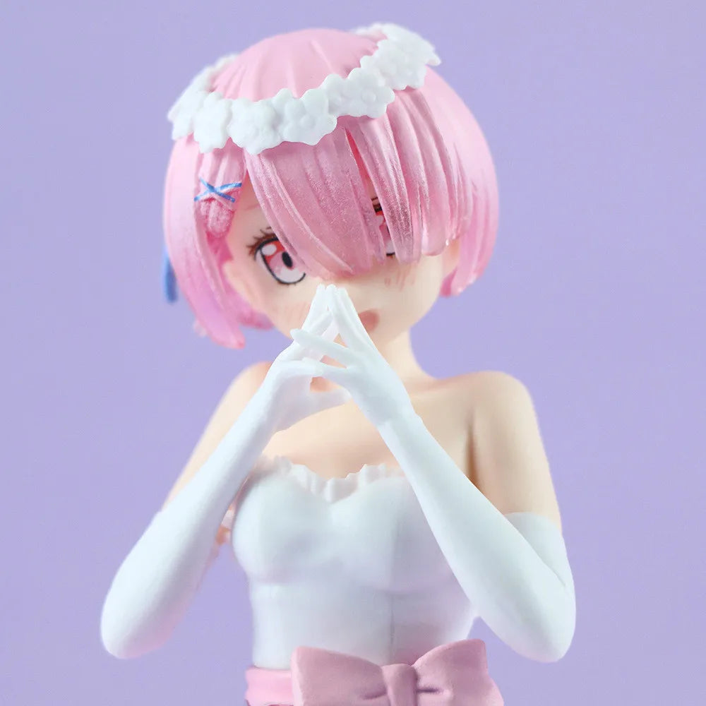 Anime Rem Figure Wedding Dress Crystal Dress Dress Up Figure RE: Zero-Starting Life in Another World Model Toy Action Figure
