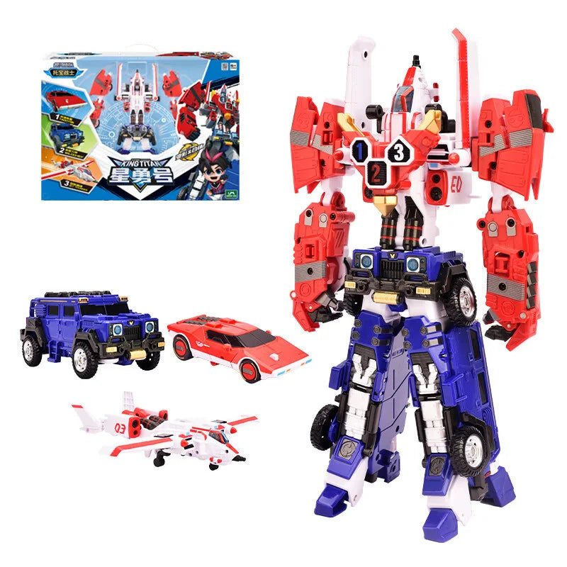 3 IN 1 Tobot Transformationsroboter zum Auto-Spielzeug Korea Cartoon Brothers Anime Tobot Transformierendes Auto Flugzeug Spielzeug für Kinder Geschenk