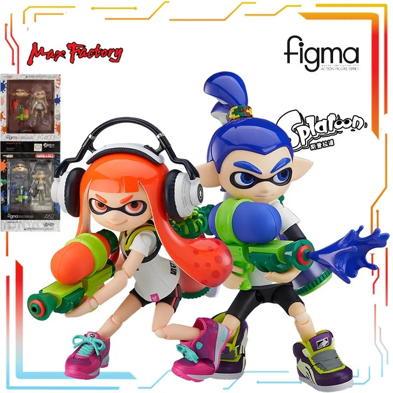 Max Factory Original Figma Finished Moveable Precious Doll Series Splatoon Anime Action Figure Toys Model Festival Gift for Boys