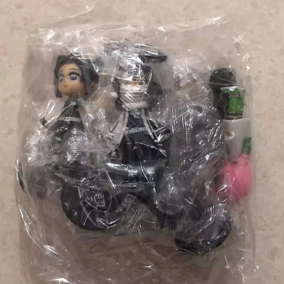 9pcs Set Q Version Demon Slayer Sitting Ghost Doll Tanjiro Nidouzi Inosuke Zenizu Figure Action Figure Movie Model kid Toy Gifts